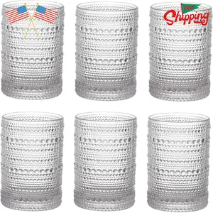 Set of 6 Vintage Drinking Glasses, 13 oz