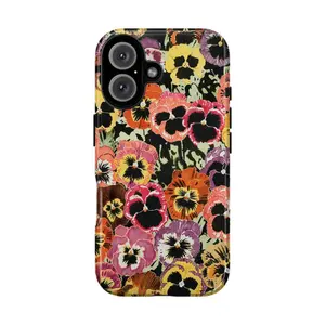 Hand-Painted Pansy Flower Phone Case – Colorful Retro Garden Vibe for iPhone & Samsung Models