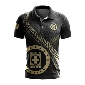 LIGA MX Cruz Azul Special Black And Gold Design Polo
