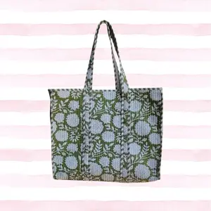 Quilted Floral Tote Bag