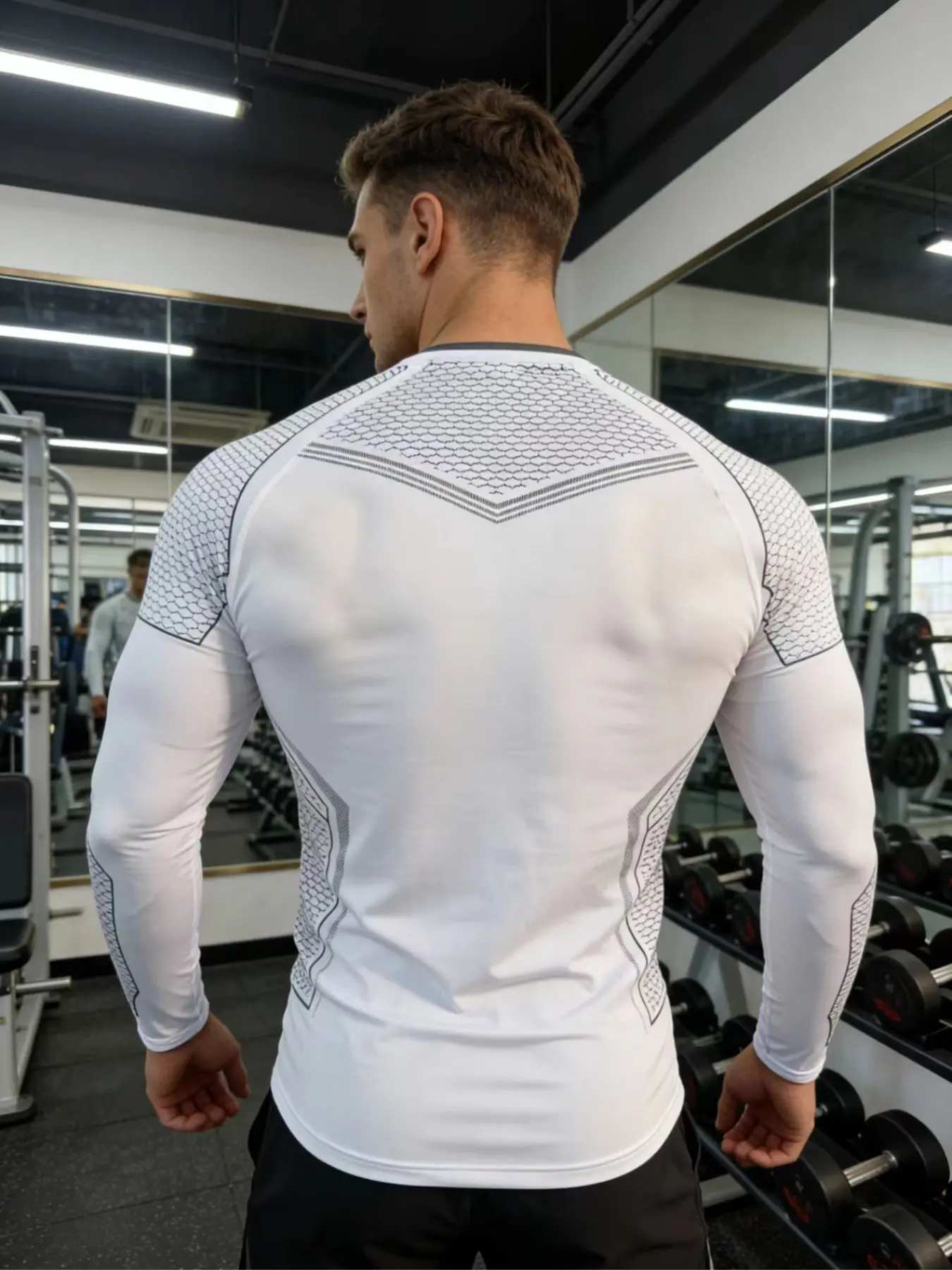 Men's Batman Sports Long Sleeve High Stretch Quick-Dry Fitness