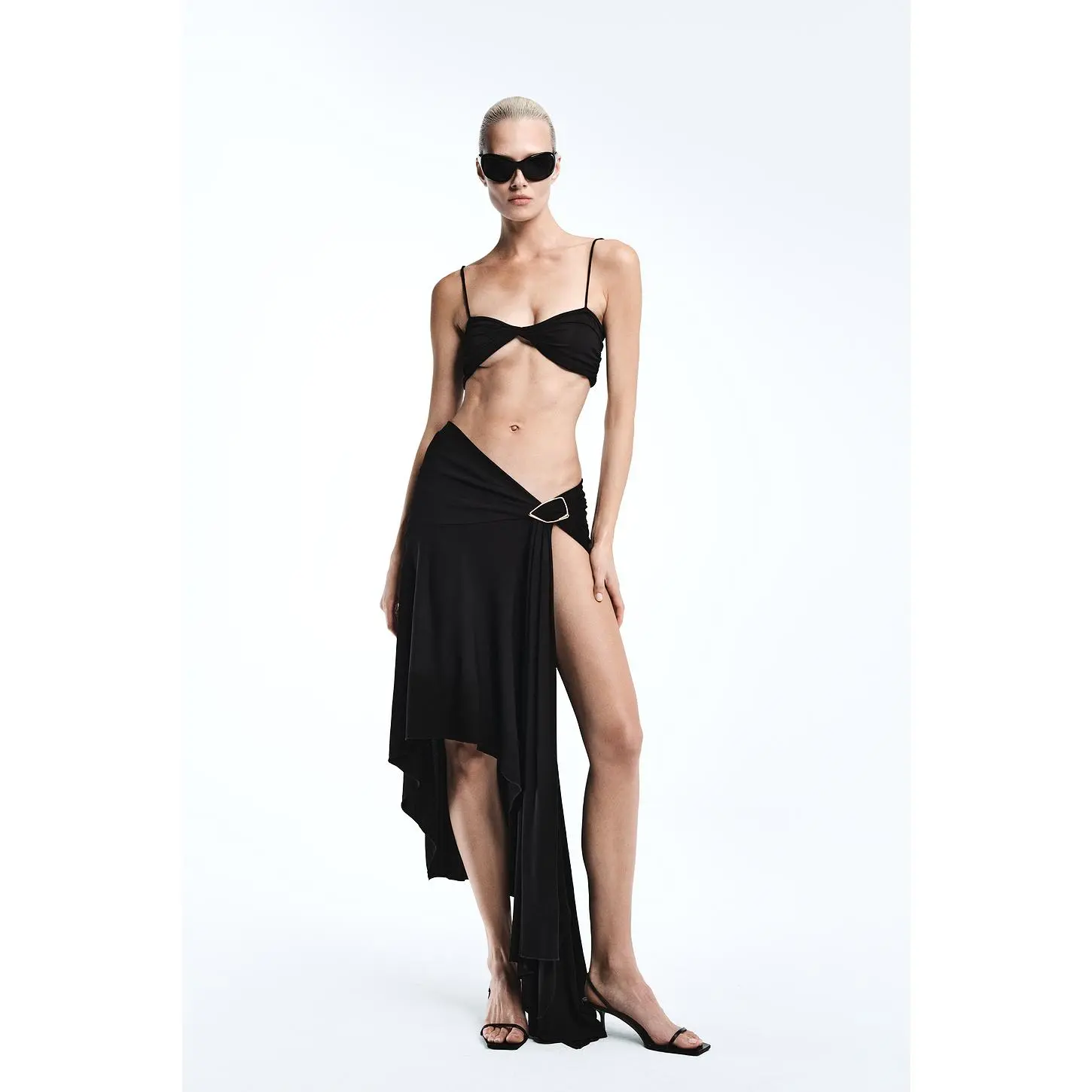 REVOLVE LOS ANGELES Alessia Asymmetric Skirt in Black