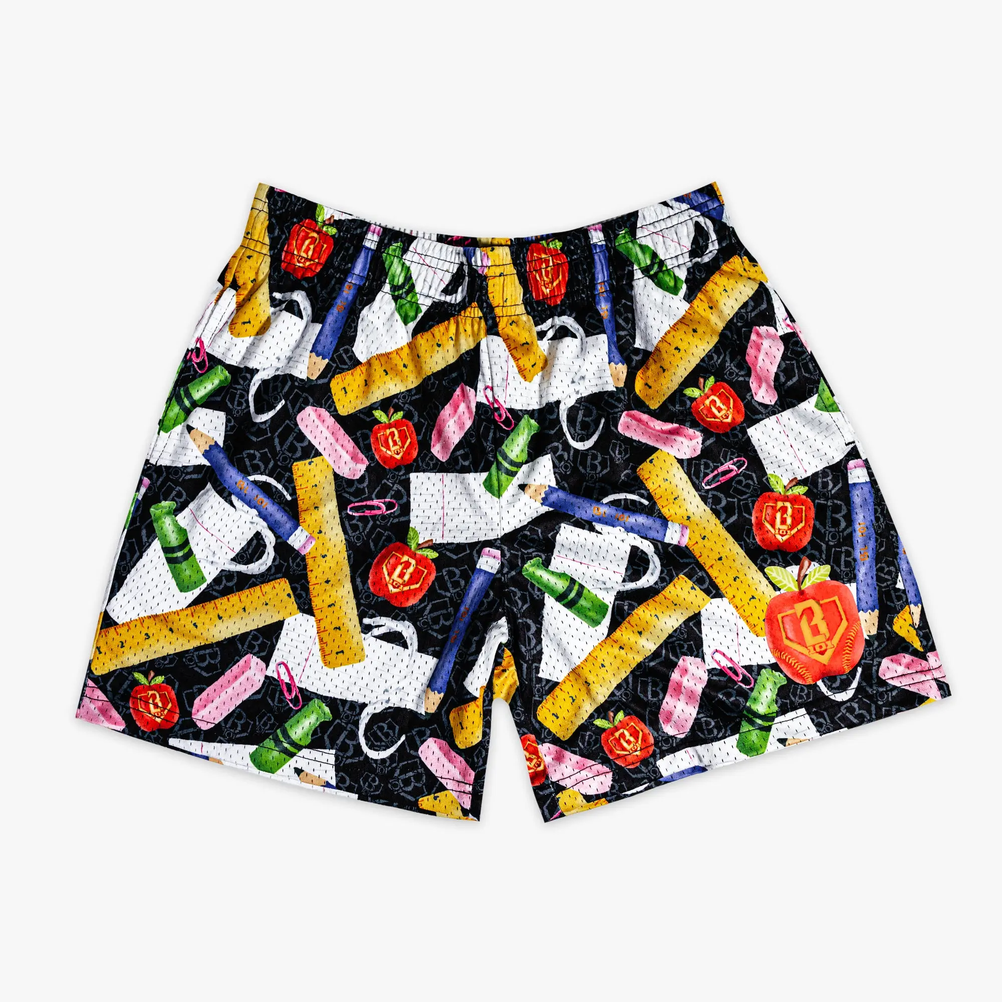 Baseball Lifestyle 101 First Day Fresh Shorts - Black Youth & Adult Mesh Shorts