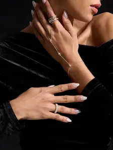 14K Gold Plated Oval Cut Cubic Zirconia Eternity Ring – 5.3mm Stackable Band for Women, Ideal for Daily Wear & Engagement