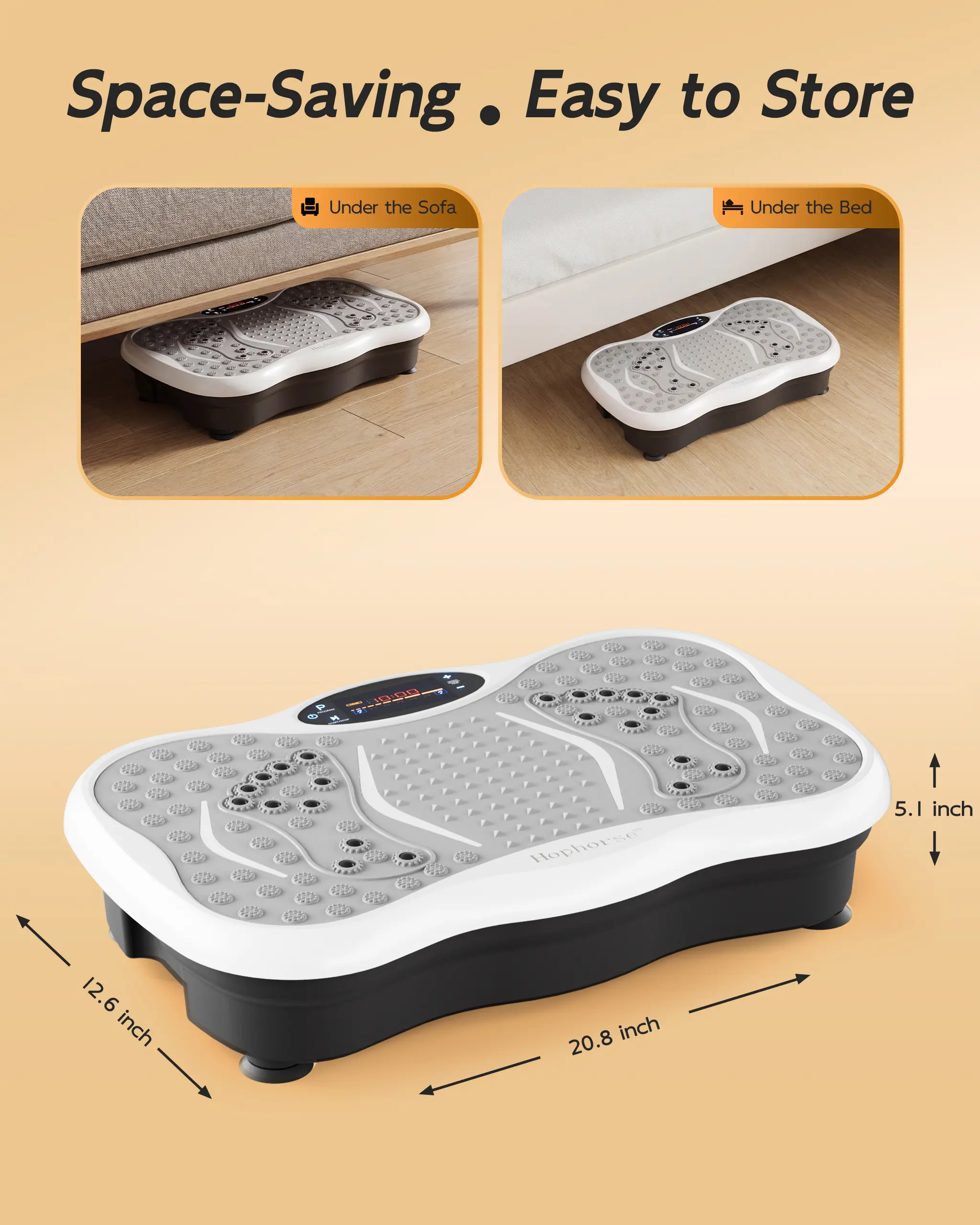massager appliances vibration plate HopHorse Adjustable Speed Vibration Plate – Quiet Home Exercise Equipment  for Full Body Fitness, Multifunctional Walking Pad