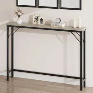 GARVEE 5.9" Narrow Sofa Table Collection: Chic Console Tables with Storage in Grey, Black, and Rustic Brown, Ideal for Living Room, Entryway, Hallway, or Foyer, Combining Style and Functionality.