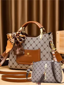 Classic versatile mommy bag, trendy high-end printed set, ladies' handbag with temperament and fashion, Fashionable handbag