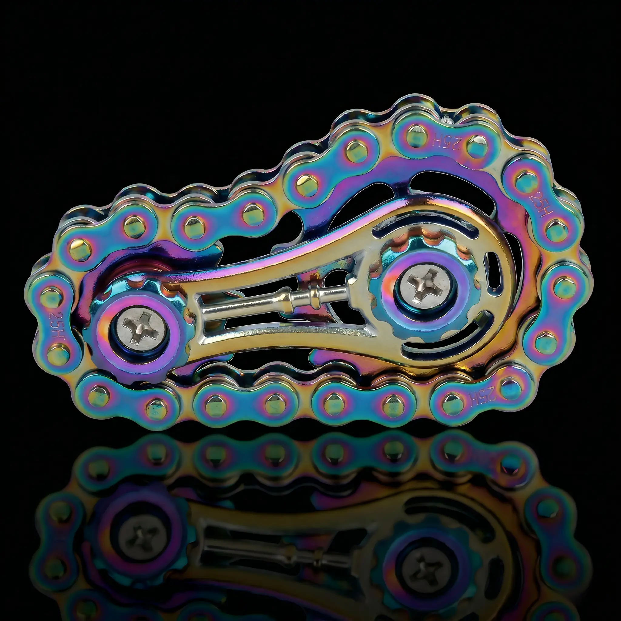 Chain Look Bike Chain Sprocket-Inspired Fidget Spinner Toy - Unisex Stress & Anxiety Relief, Muscle Stim., Focus Improvement for Ages 8+, Neurodivergent Kids, Fidget for Adults, Sensory Fidget Relief, Stress Relief Fingertoy