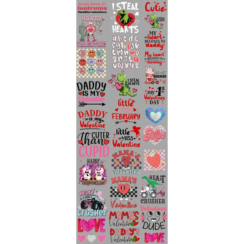Cupids Cuties DTF Transfers Gang Sheet 22” wide x 60” long DTF Gang Sheet