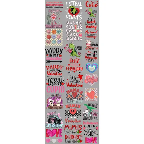 Cupids Cuties DTF Transfers Gang Sheet 22” wide x 60” long DTF Gang Sheet