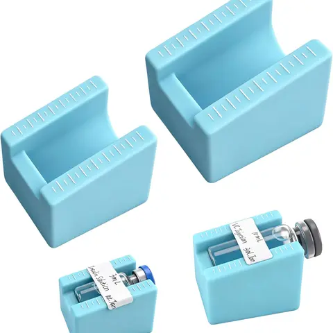 2 Pack Peptide Vial Label Applicators for 2ml/3ml & 5ml/10ml Vials, Time-Saving Handheld Sticker Alignment Tool for Lab & Home Organization (NO Vials & Sticker Included)