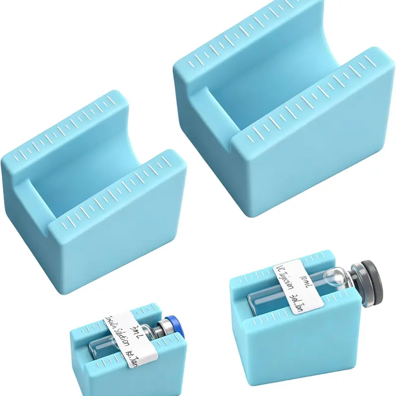 2 Pack Peptide Vial Label Applicators for 2ml/3ml & 5ml/10ml Vials, Time-Saving Handheld Sticker Alignment Tool for Lab & Home Organization (NO Vials & Sticker Included)