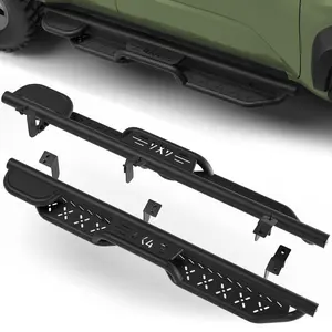 Running Boards for 2010-2024 Toyota 4 RunnerCREW CAB, Two-Raised Step Design, Heavy-Duty Carbon Steel Nerf Bars, 2PCS