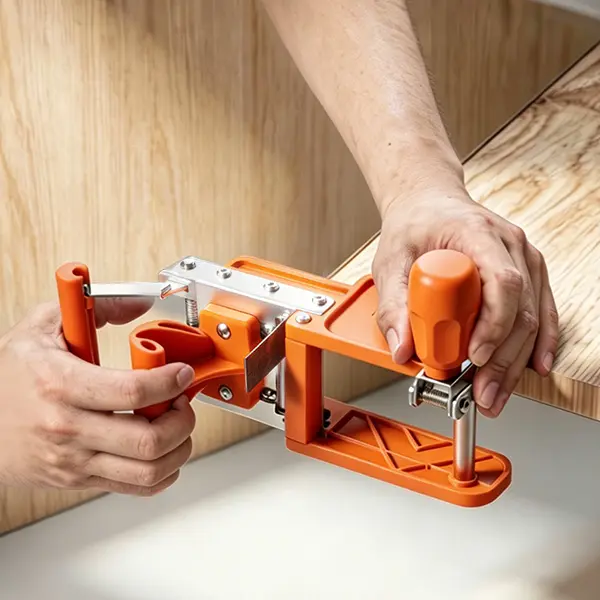 IMBOT Wood Edge Trimmer, Hand Tool for On-Site Banding - Removes Excess Strips, Both Straight and Curved Cuts for Curved Edges, 180-Degree Foldable Type with Spring Hinge, Ergonomic Comfortable Grip