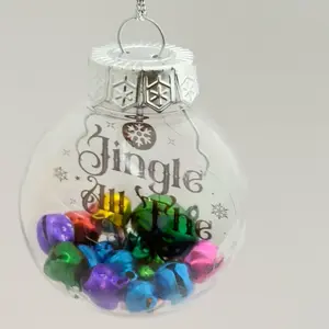 Handmade 'Jingle All the Way' Christmas Ornament with Bells - Floating Style