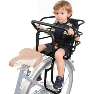 Upgraded Rear   Seat, Mount 's  Seat with Foot Pedals  Rest Handrail, Designed for  Aged 18 Month to 8 ,Easy Installation
