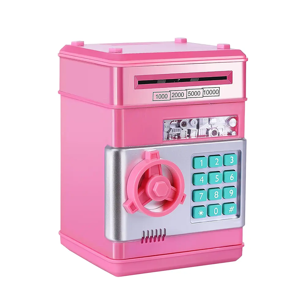 Electronic Piggy Bank Mini ATM Password Money Bank Cash Coins Saving Box for Kids,  Safe Bank Box Perfect Toy Gifts for Boys Girls( needs 3*AA batteries but NOT Included)