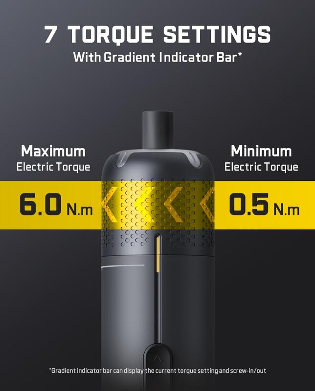 Fanttik S2 Pro Max Electric Screwdriver, Cordless Screwdriver Set, 7 Torque Settings, 0.5 to 6N.m, 16 Magnetic Bits, 1/4''Hex Shank, with 90° Angle Adapter, for Furniture, Household Repairs