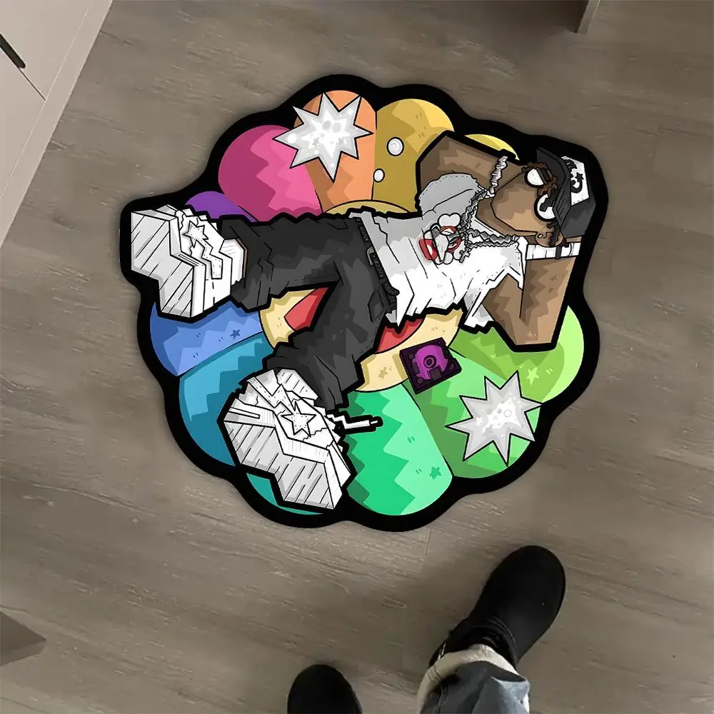 Creative Character Design Floor Mat, 1 Count Non-slip Soft Irregular Shape Cartoon Pattern Rug, Decorative Area Rug for Home Living Room Bedroom, Boho