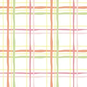 Savannah Plaid White Flannel Fabric