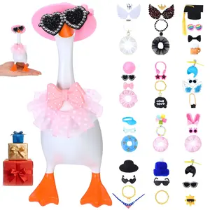 Cute 12 Packs 7" Mini Desk Goose Hat Outfits - Adorable Headwear Costumes | Perfect Accessories for Magnetic Goose Statue | Whimsical Table Decor Gifts