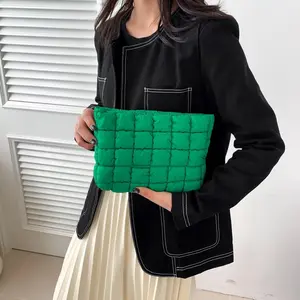 Large Capacity Quilted Design Handbag, Travel Storage Bag with Zipper, Perfect Christmas Gift Idea, Quilted Clutch Purse