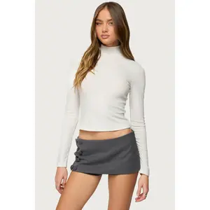 Saskia Fitted Ribbed Turtle Neck Top