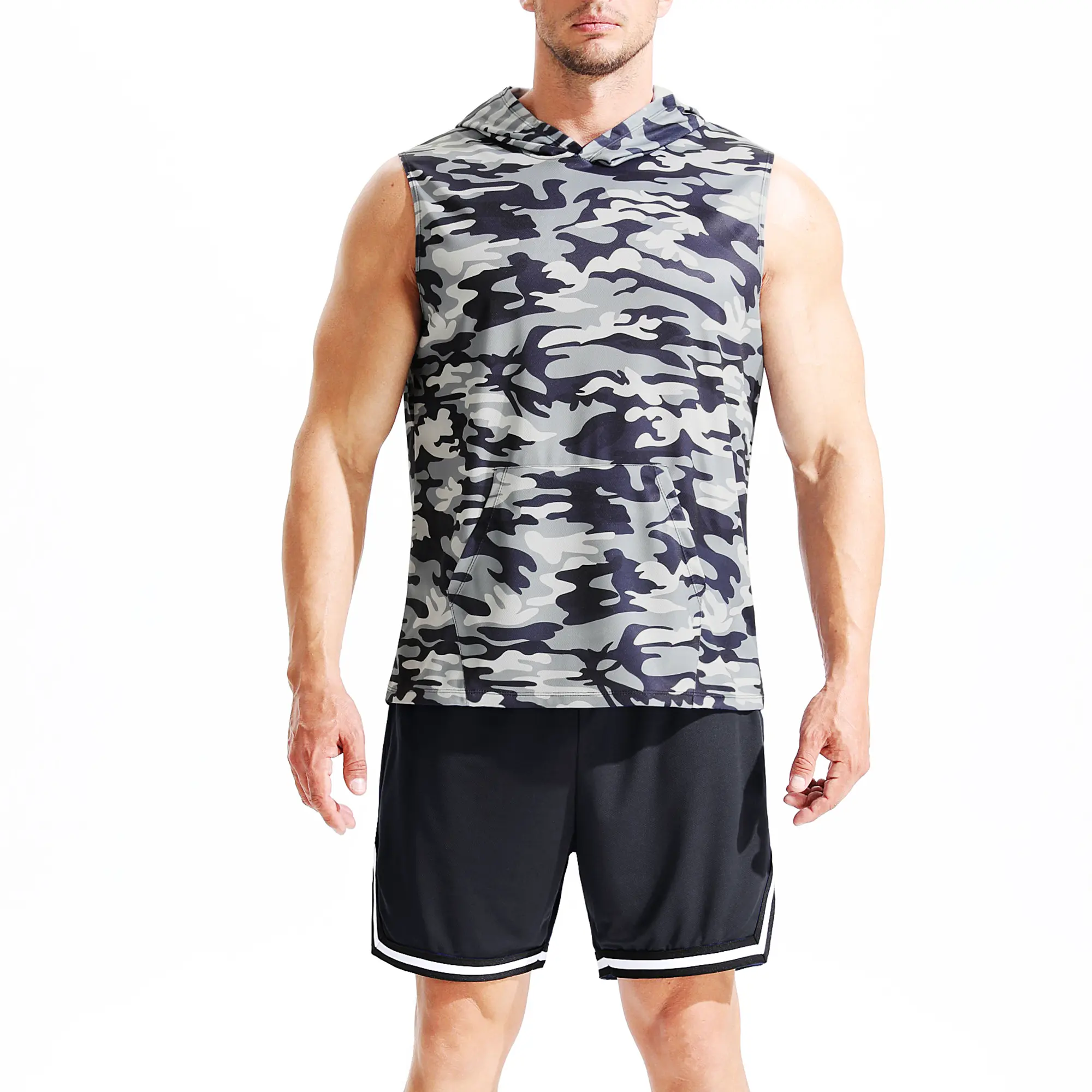 NELEUS Men’s 3 Pack Camo Sleeveless Hooded Workout Vests, Athletic Tank Tops summerwins,travel essentials,camping essentials Activewear Sleeveless Fitness Apparel,back to school,back to school haul