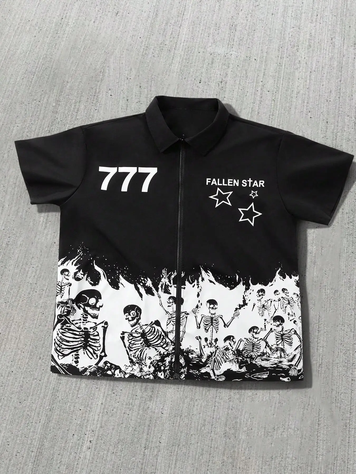 Men's Skull Print Graphic Zip Up Jacket, Casual Comfy Regular Fit Long Sleeve Streetwear Outerwear for Daily Wear, Men's Clothing for All Seasons, Coats