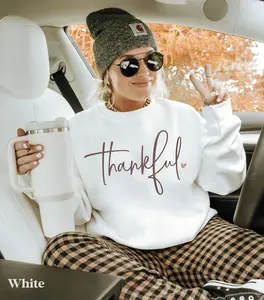 Thankful Sweatshirt, Cute Fall Sweatshirt, Women Thanksgiving Sweatshirt, Thankful Sweater, Turkey Day Shirt, Autumn Sweater