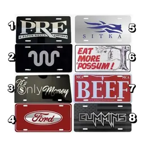 Vintage PRE Sitka It's Only Money Eat More Possum King Ranch BEEF License Plate, Gift for Him, Front Car Truck Tag, 12 inch x 6 inch with 4 hole