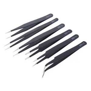 6-Piece Anti-Static ESD Tweezers Set – Precision Curved & Straight Tools