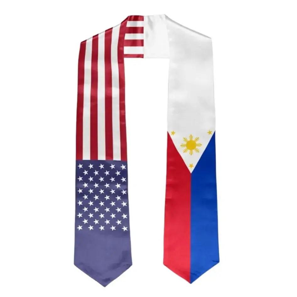 National Flag Graduation Stole Sash – Unisex Graduation Stole, Cultural Pride Graduation Gift for High School College Ceremony