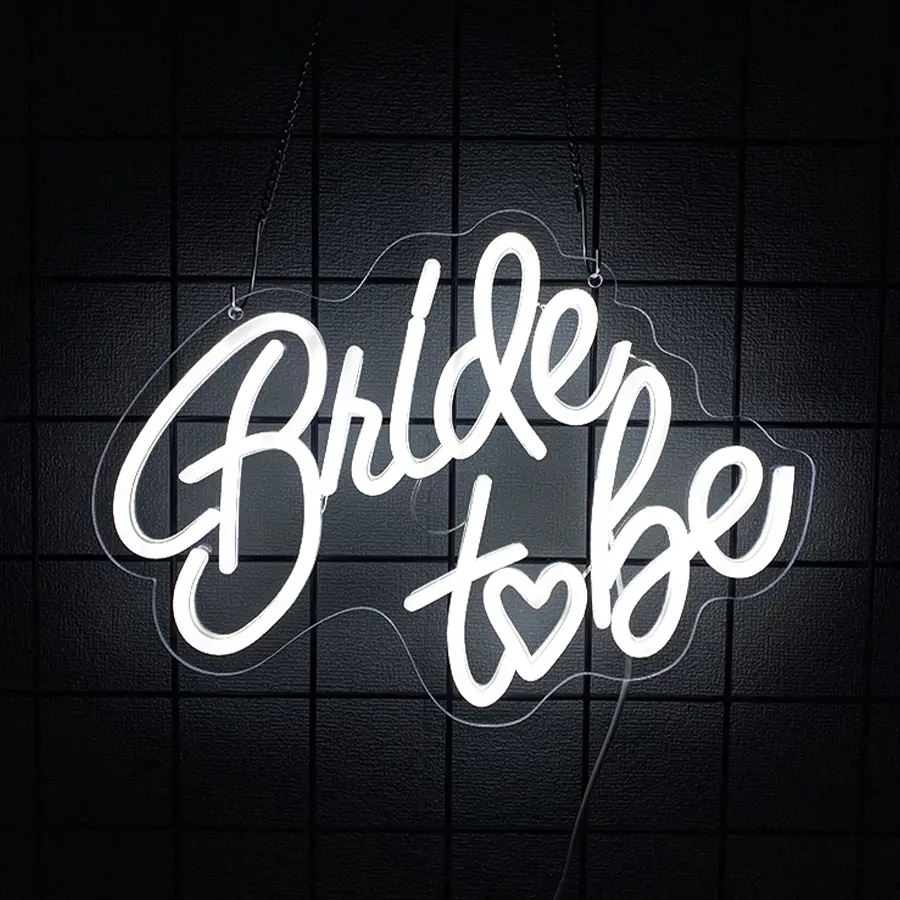 Bride to be Neon Sign, White LED Neon Light Signs USB Wedding Light Signs for Bridal Shower Bachelorette Engagement Party Backdrop