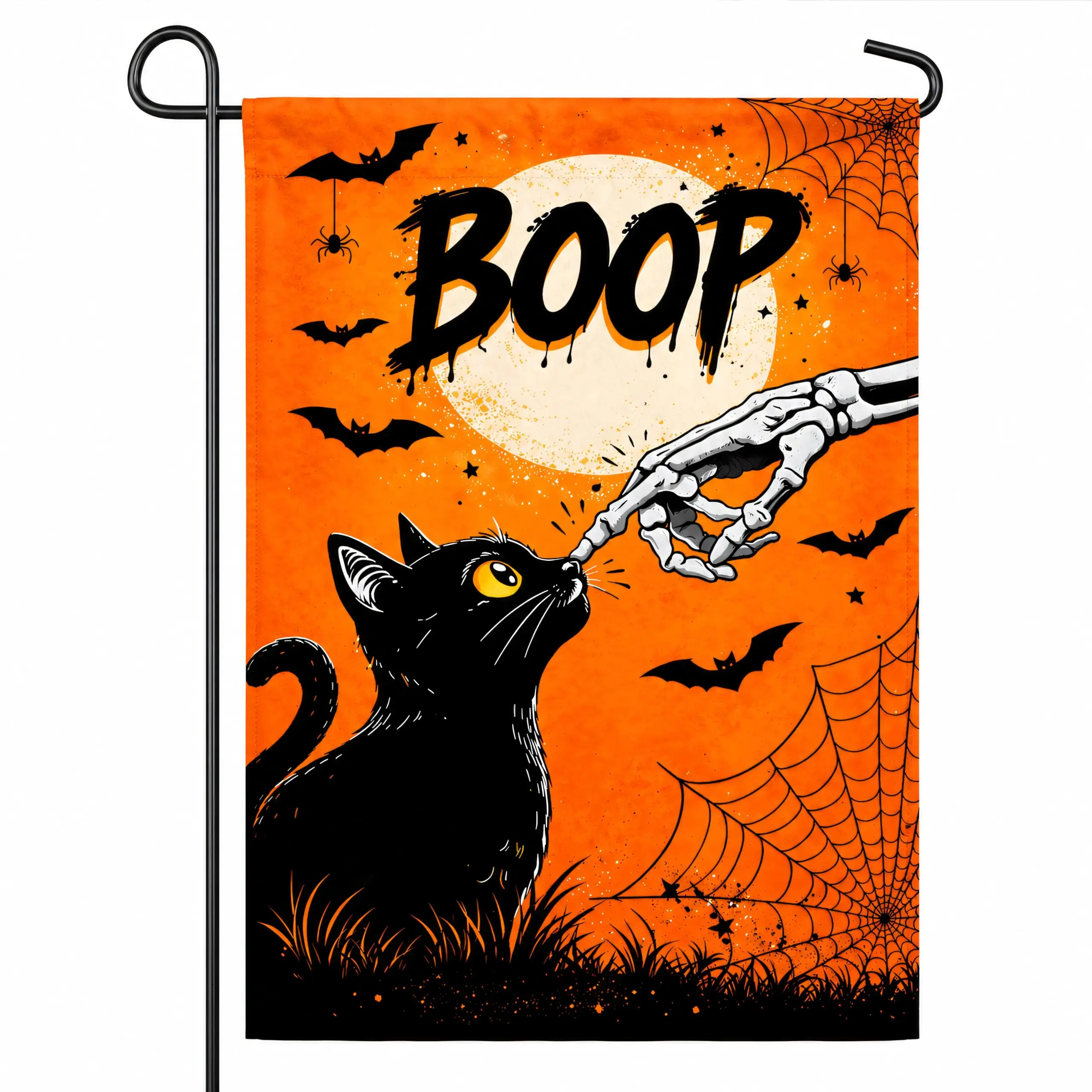 Halloween Party Decorations - BOOP Halloween Garden Flag | Double Sided Halloween Backdrop Banner - Halloween Party Favors Supplies Decor for Garden Yard Porch Patio Lawn Outdoor Outside