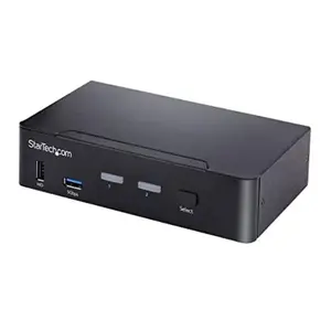 StarTech SV231DPUCA USB C KVM Switch, 2 Port DisplayPort KVM with 4K 60Hz UHD HDR Video