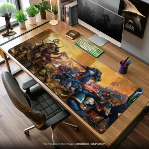 Warhammer 40K Desk Mat - Ultramarines vs Chaos Battle Scene Mouse Pad, Desk Mat, PC Accessories.