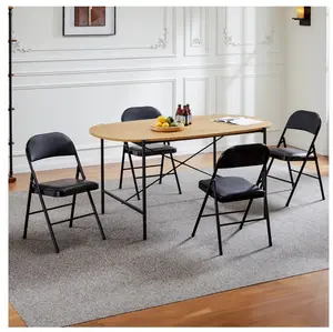 4-Pack Folding Chairs, Dining Chairs with Cushioned Seat and Back for Indoor or Outdoor Use, Home, Office, Events & Parties