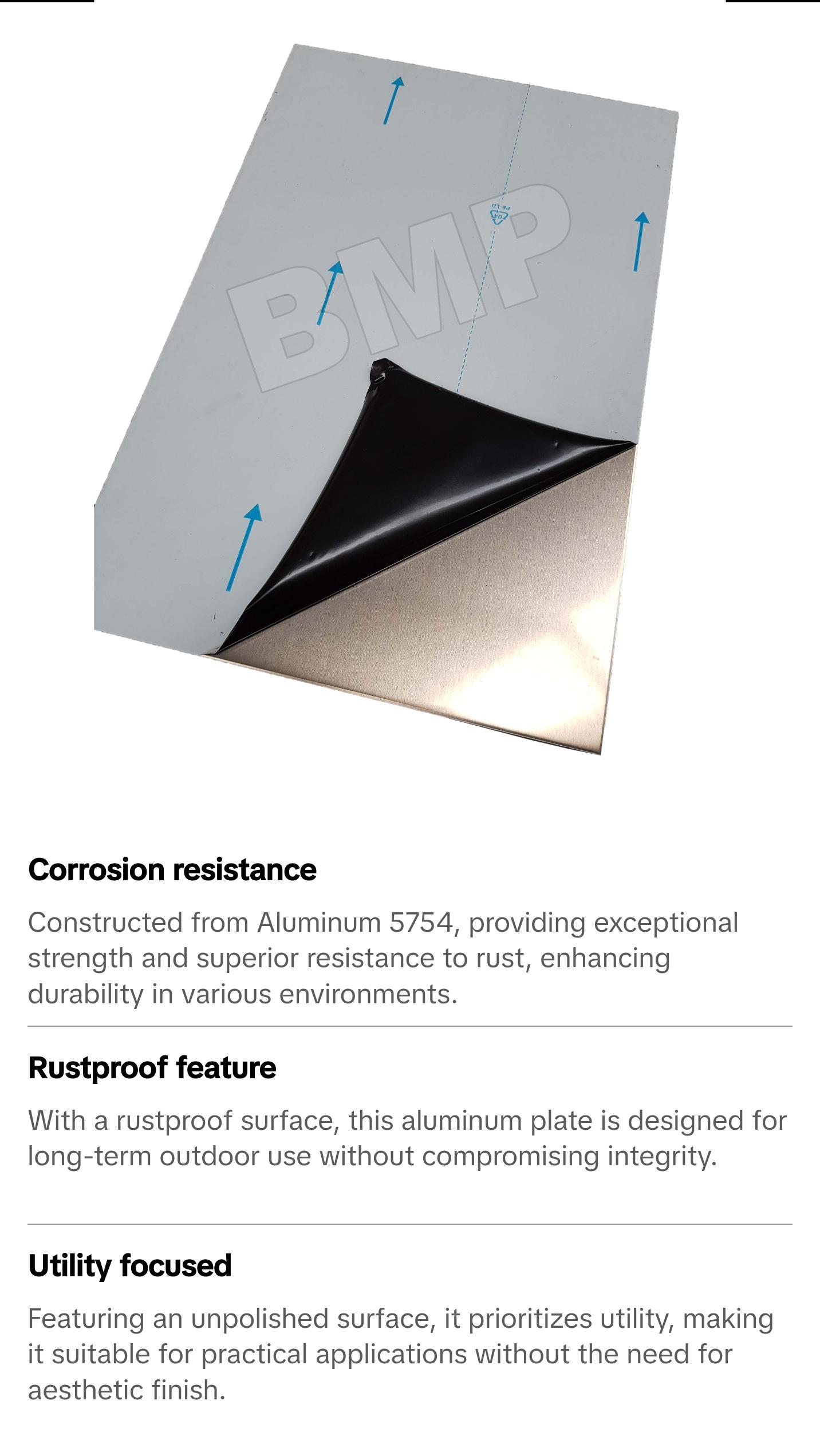 1/8" .12 Aluminum Sheet Plate 12" x 48"  AlMg3, 5754 - 0500307