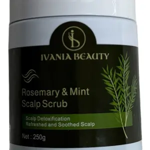 Ivania Beauty Rosemary & Mint Scalp Scrub 250g - Scalp Detoxification, Refreshed and Soothed Scalp, Exfoliating Scrub for Healthy Hair - Haircare