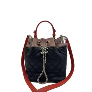 Pre-owned CHANEL france Crossbody Bags Rainbow CC Drawstring Quilted Lambskin Mini Bucket Bag 62505