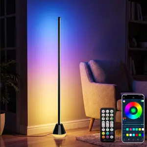 Smart RGB Corner Floor lamp LED Floor lamp Color Floor Lamp with App & Remote Control, 16 Million Colors, Music Sync & Timer Setting for Bedroom & Gaming Room (1 Pack)