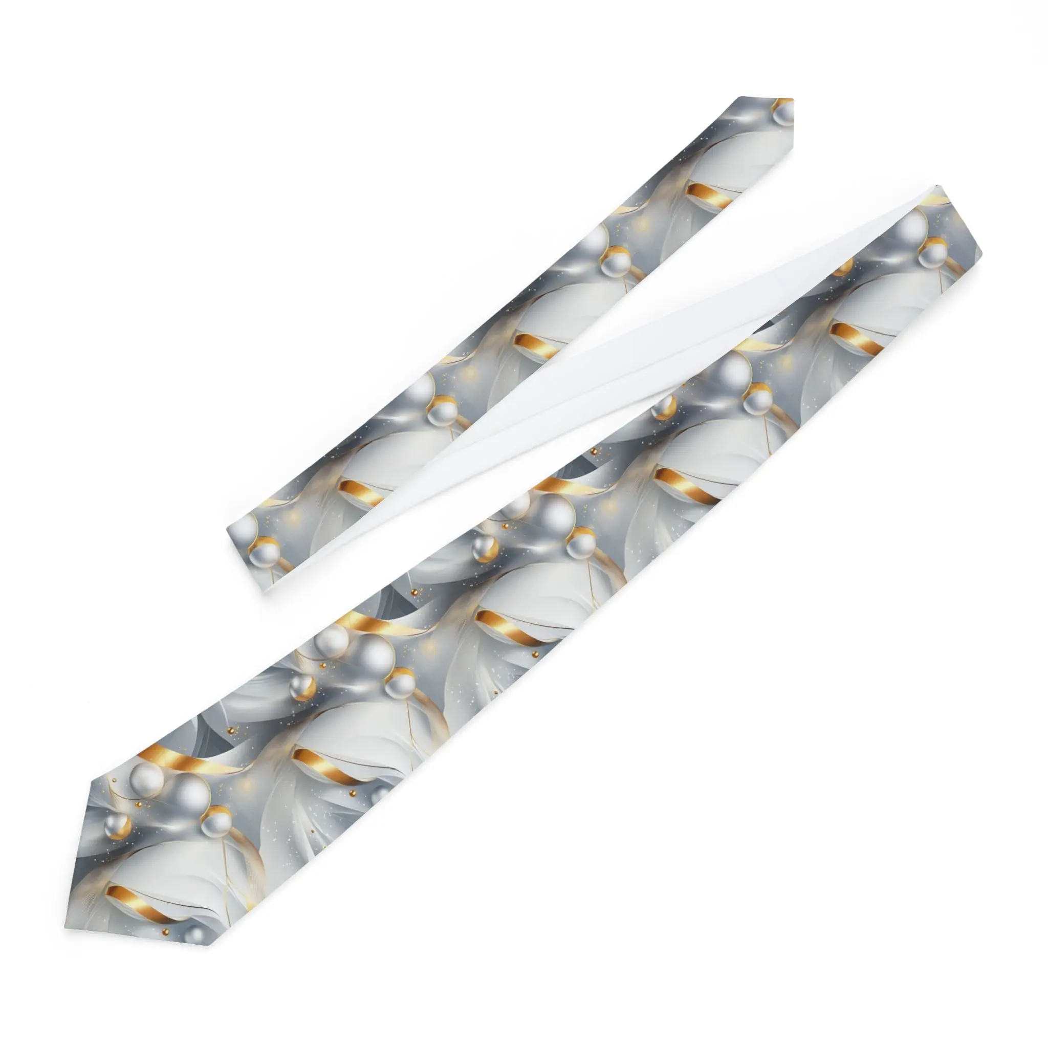 Festive Gold & Silver Christmas Necktie - Modern Holiday Elegance for Every Occasion