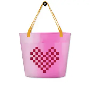All-Over Print Large Tote Bag heart tie die