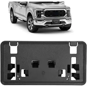 Front License Plate Frame Bracket Compatible with 2021-2023 Ford F150 F-150(2.7L, 3.0L, 3.5L, V6 Engines) License Plate Mounting Frames Replacement for ML3Z-17A385-BB Black Plastic