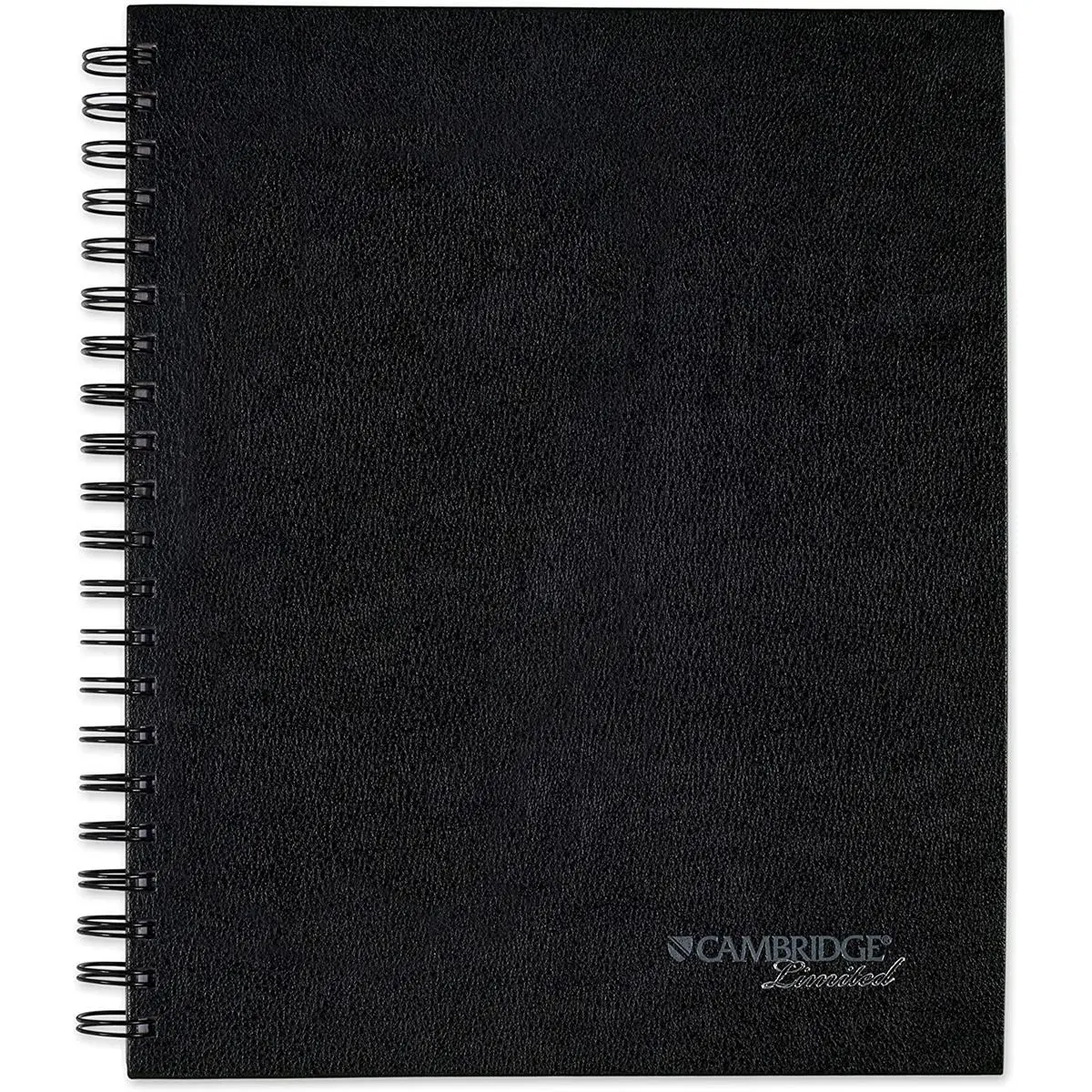 Mead MEA06100 Hardbound Linen Cover Notebook - 1 Subject, 80 Perforated Pages, 11in x 8.5in, Black, Double Wire Binding, Double-Sided Poly Pockets, Subject Tabs, Legal Ruled, Easy Clean Removal, Office Stationery Supplies