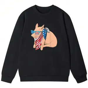 Unique Gift for American Pig Lovers – Long Sleeve Sweatshirt with Patriotic Design