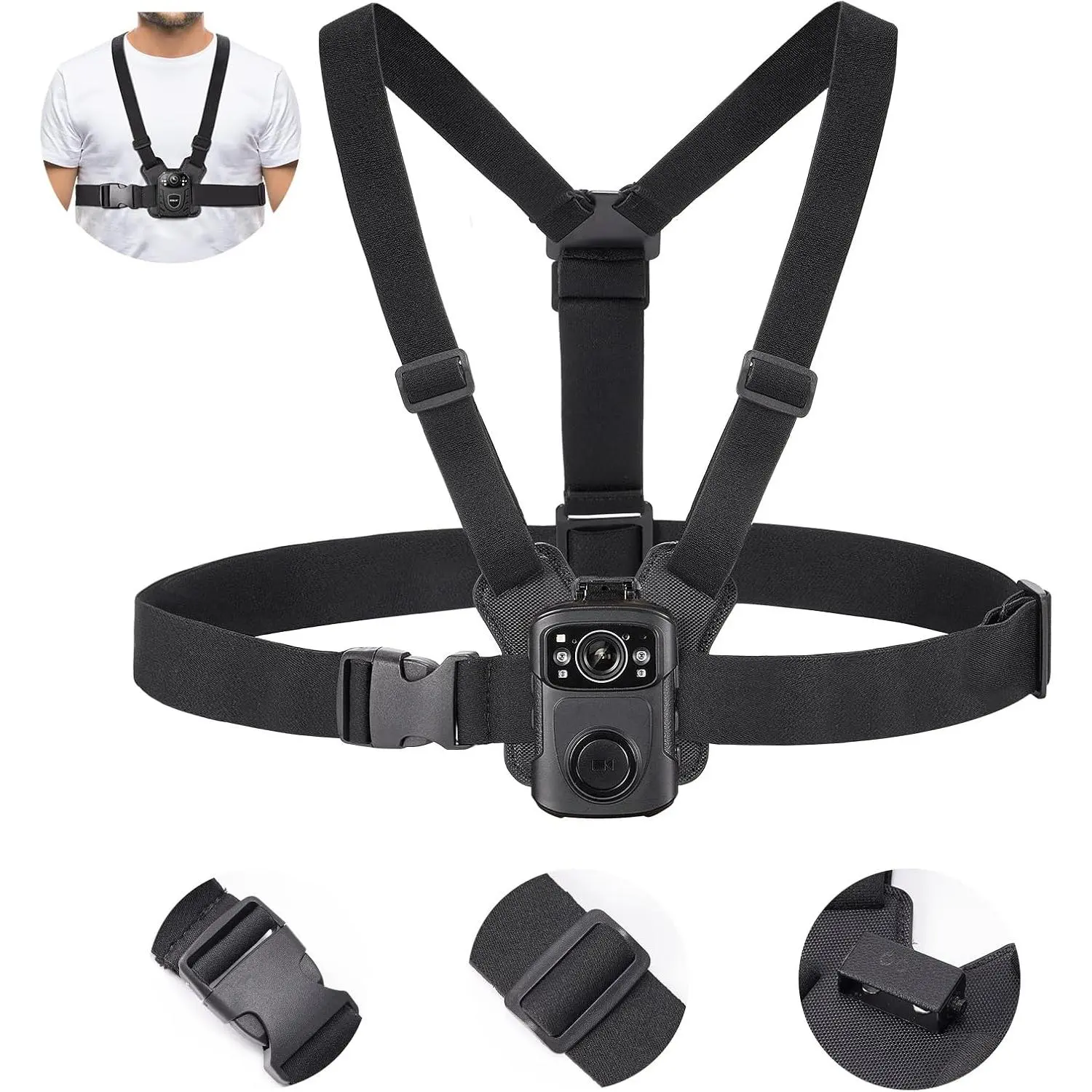Dual Shoulder Mount, Body Worn Camera Vest Mount, for All Brand Body Camera, Wearable Body Camera Mount with Adjust Board for Law Enforcement, Collecting Evidence, Free Hands for Video Record