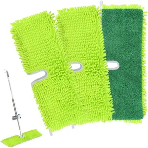 18" 2-Sided Mop Pads for Libman 18" 2-Sided Microfiber Dust Mop | Hardwood Floor Mop - Dual-Action Flip Mop - Double Sided Replacement Pad for Dry/Wet Use - Hard Surface Floor Duster Mop  - 3Pack