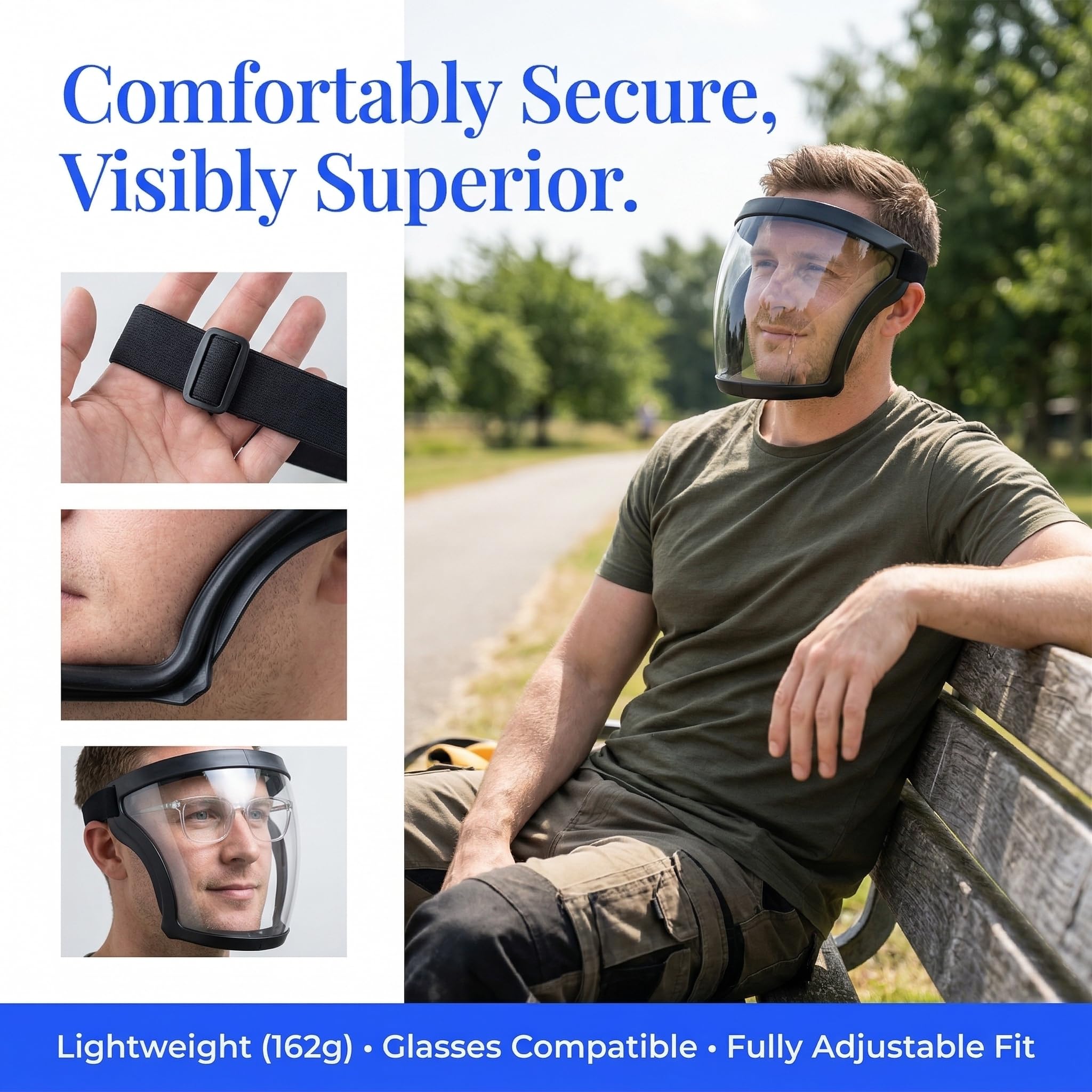 Work Anti-Fog Face Cover - Construction Work Face Shield, Workplace Face Protective Gear | Food Manufacturing Face Protection, Workplace Safety Face Shield for Home Kitchen, Construction Work